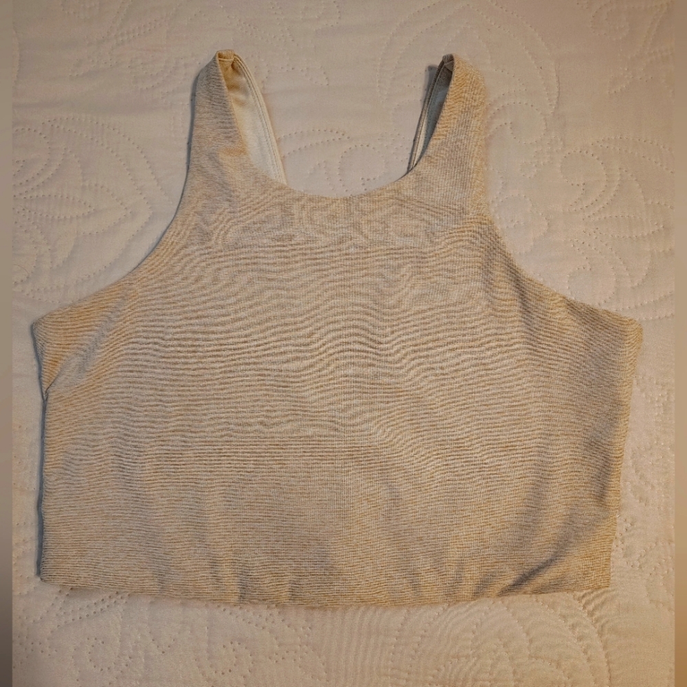 Outdoor Voices Blue Fitted Crop Tank Top
